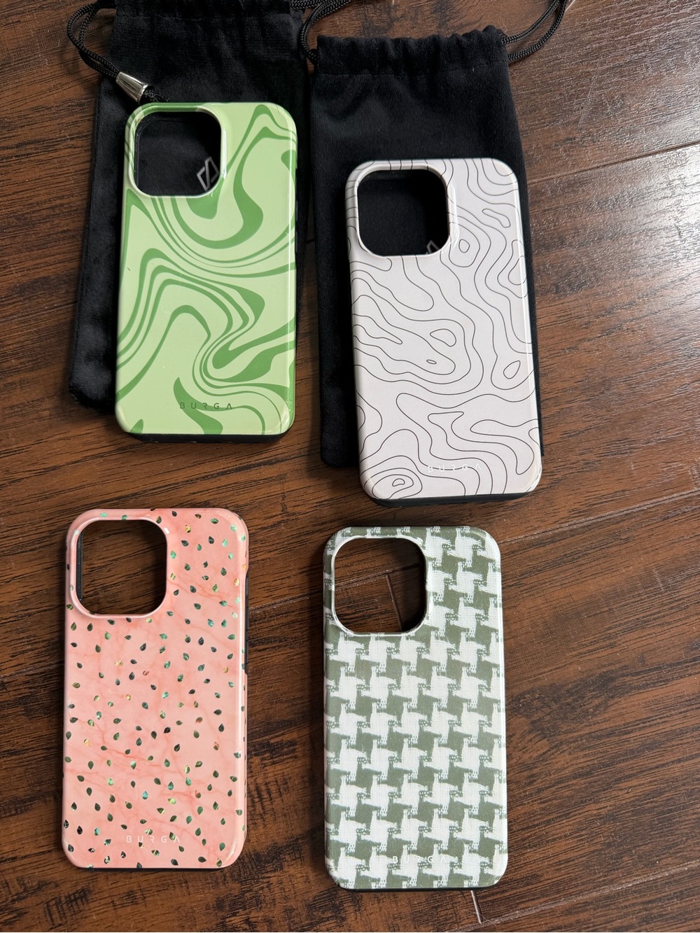 Sturdy iPhone 13 Pro Case Bundle - Green, White, Pink, Olive Designs